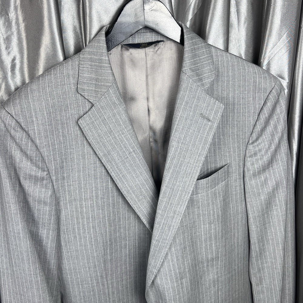Brooks Brothers Regent Fit 41L Men's Coat Jacket Gray Stripe Tollegno 1900 Italy - Picture 9 of 16